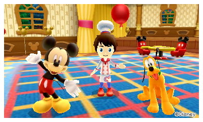 A souvenir photo of me, Mickey Mouse, and Pluto.