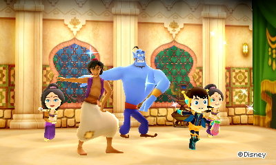 Aladdin and Genie dance in my cafe.