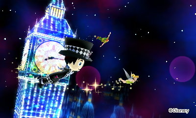 Me, Peter Pan, and Tinkerbell fly past Big Ben.