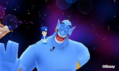 Me sitting on giant Genie's shoulder.