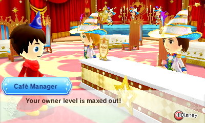 Cafe Manager: Your owner level is maxed out!