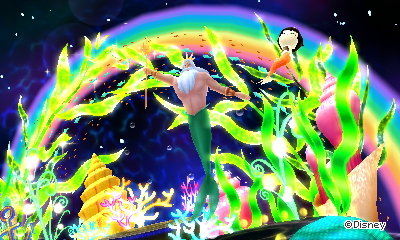 King Triton makes an underwater rainbow.