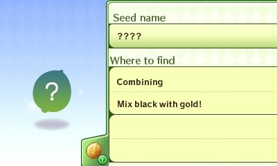 Seed name: ????. Where to find: Combining : Mix black with gold!