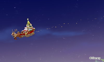 Santa Claus and his sleigh approach Castleton in DMW2.