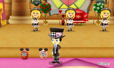 The Mickey daruma doll and Minnie daruma doll in Disney Magical World 2 for 3DS.