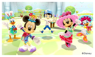 An Easter party in the cafe in Disney Magical World 2 for 3DS.