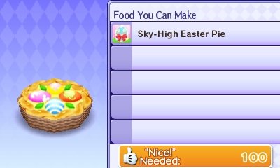 A recipe for sky-high Easter pie being sold for 100 nice points at Miss Teri's Shop of Wonder.
