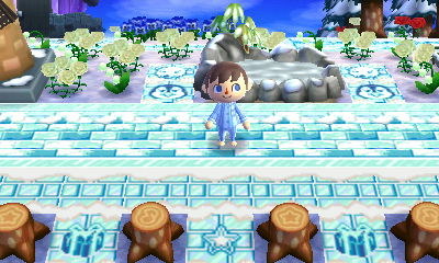Some pattern tree stumps in the New Leaf dream town of Sutton.
