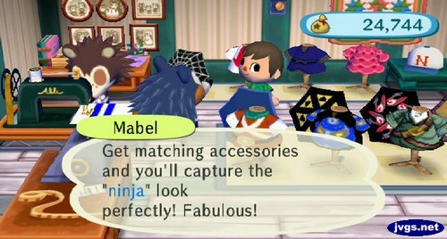 Mabel: get matching accessories and you'll capture the ninja look perfectly! Fabulous!