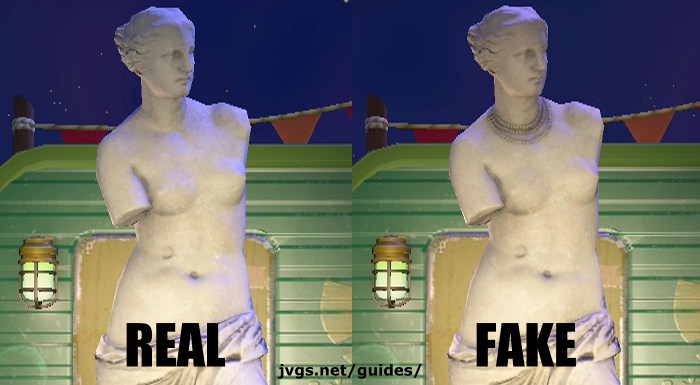 Beautiful statue: real vs. fake.