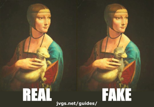 Serene painting: real vs. fake.