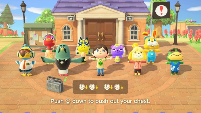 Push (L button) down to push out your chest.