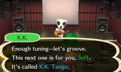 K.K.: Enough tuning--let's groove. This next one is for you, Jeff. It's called K.K. Tango.