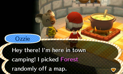 Ozzie camping in an igloo.