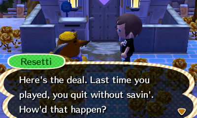 Resetti asks for an explanation.