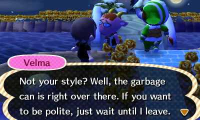 Velma tells me it's okay to throw her gift away.