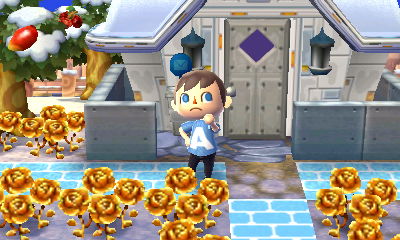 Trying on the A shirt.