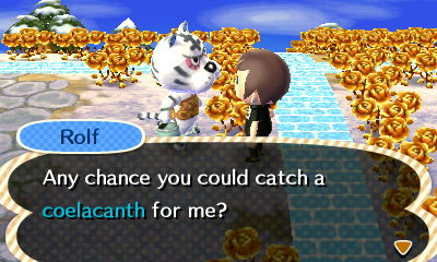 Rolf asks me for a coelacanth.