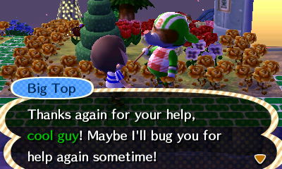 Big Top: Thanks again for your help, cool guy! Maybe I'll bug you for help again sometime!