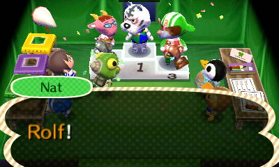 Rolf is announced as the winner of the Bug-Off competition.