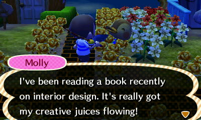 Molly: I've been reading a book on interior design. It's really got my creative juices flowing!