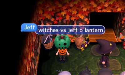 Jeff: Witches vs. Jeff-o'-lantern.