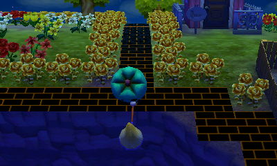 Swinging my net over the cliff.