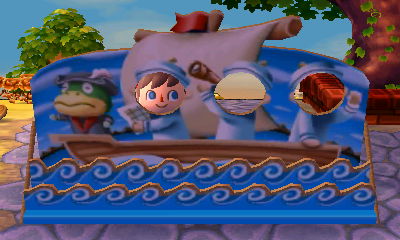 Sticking my face through the Explorer's Day face cutout standee.