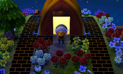 Enter the tent at the campground.