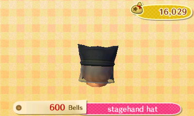 Stagehand hat: 600 bells.
