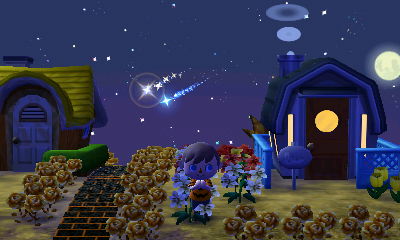 Two shooting stars, side by side.