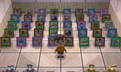 My museum exhibit of duplicate villager pics.