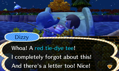 Dizzy: Wow! A red tie-dye tee! I completely forgot about this!