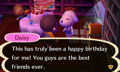 Daisy: This has truly been a happy birthday! You guys are the best friends ever!