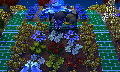 Sitting with Molly on the bench.