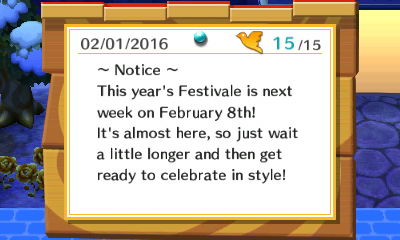 Festivale reminder on bulletin board.