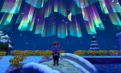 Northern lights in Animal Crossing: New Leaf