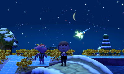 Wishing on a shooting star as Velma looks on.