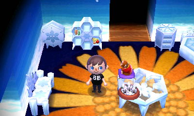 Sky wall and flower pop carpet.