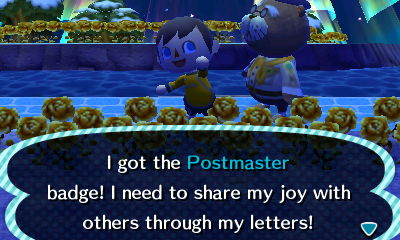 Getting the postmaster badge from Phineas.