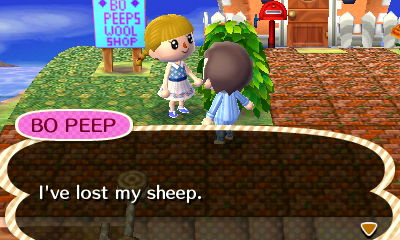 Little Bo Peep has lost her sheep. (Farmland)
