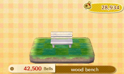 Wood bench: 42,500 bells.