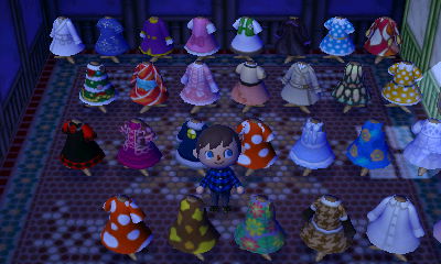 A room full of dresses.