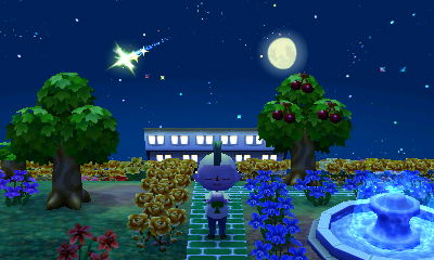 Wishing on a shooting star.