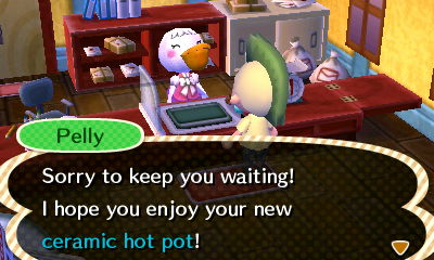 Pelly: Sorry to keep you waiting! I hope you enjoy your new ceramic hot pot!