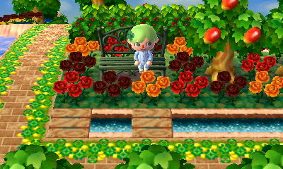 A metal bench in Shamrock.