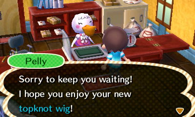 Pelly: Sorry to keep you waiting! I hope you enjoy your new topknot wig!