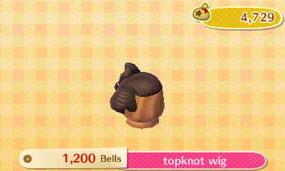 Topknot wig - 1,200 bells.