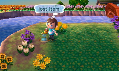 Finding a lost item on the ground.