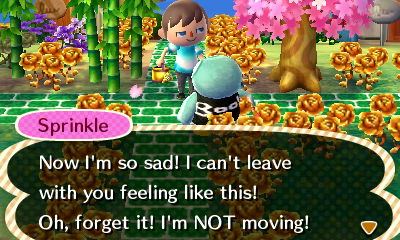 Sprinkle: Now I'm so sad! I can't leave with you feeling like this! Oh, forget it! I'm NOT moving!